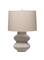 Hello Honey® 22" Distressed White Finish Fluted Terracotta Table Lamp with Linen Shade